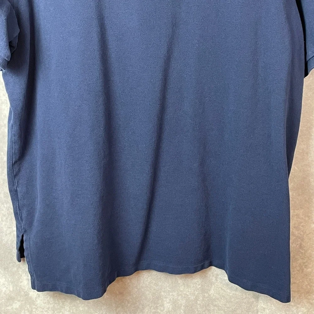 POLO RALPH LAUREN Polo Shirt Mens 2XL Blue Custom Fit Cotton Short Sleeve Casual